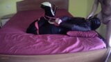 Laura on Heels amateur 2021. Attachée sur un lit d'hôtel sur une tenue sexy, une gorge profonde et du sperme dans la bouche snapshot 7