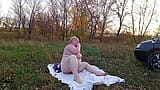 wife masturbates with toys in nature and squirts snapshot 13