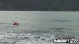 Lifeguard bangs cute jock after saving him nude on beach snapshot 1
