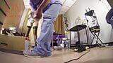 A naked maid is cleaning up in an stupid IT engineer's office. Real camera in office. 1 snapshot 12