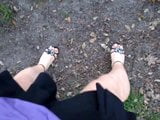 Joana V0mit Cd walking in nature, showing legs, heels, nails snapshot 9