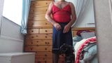 Wanking in pleated skirt and nylon slip snapshot 2