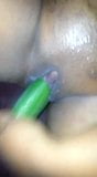 Ebony Riri fucks her veggies snapshot 2