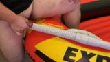 Fat Helmet Guy On Inflatable Boat Rubbing and Humping Vacuum Hose On Small Penis snapshot 14