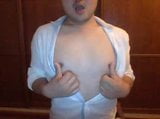 Asian Bear in White Shirt Cums on Cam snapshot 3