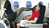 Stewardess feet smelling and licking in air plane snapshot 4