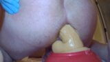 Riding TWO 10 inch dildos... surprise gape for daddy at end. Inflatable plug gets me sooo wide open snapshot 11