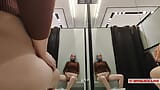 Masturbation in a fitting room in a mall. I Try on haul transparent clothes in fitting room and masturbation. snapshot 10