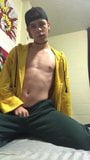 Andrew strip and tease in yellow jacket snapshot 1