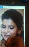 Tamil actress Samantha cum tribute on face. snapshot 3