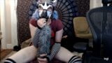 Caged Femboy plays with his tail plug snapshot 4