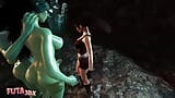 LARA CROFT Stumbles Into Big Dicked Futa Troll's Threesome snapshot 16