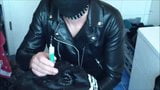 Cum Snort leather jacket satin nylon shorts snapshot 14