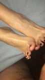 Cumshot on her feet and toes snapshot 1