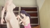 Hentai Uncensored - Futanari cum in Shoko's face in library snapshot 11