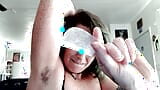 Hairy camgirl armpit waxing ASMR snapshot 3