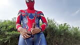 Aziatische spiderman op Songkran-festival 2024 snapshot 13