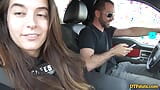 DTFSluts - berkongkek di dalam kereta dengan Abbie Maley dan James Deen snapshot 4