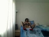 Geile milf tranny pronkt met haar lichaam, aanraken en knuffelen op webcam snapshot 6