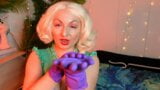 purple ASMR gloves VIDEO free fetish clip - blonde Arya and her amazing household latex gloves snapshot 7