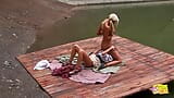 Whilst by the lake the two sweet girls decide to have an outdoor lesbian experience snapshot 16