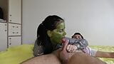 Seks i kremówka w ustach z zieloną kobietą, kosmitą Anną snapshot 4