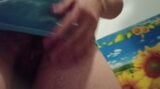 Masturbation on bathroom mat. Big hairy pussy fingering. snapshot 2