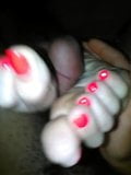 Brunette babe footjob snapshot 8