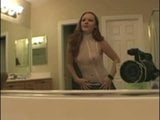 Dance! Red head dances in her bathroom. snapshot 3