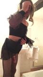 Caged sissy Traceytv plugged released organza mini skirt 3 snapshot 5