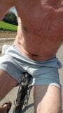 Bicycle trip with second piss in shorts snapshot 1
