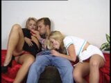 Lucky man joined in threesome action of young sweet sisters snapshot 2