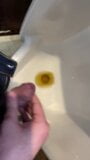 Pee with masturbation and cumshot in urinal snapshot 3