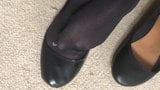 Cum on black pantyhose and ballet-flats snapshot 6