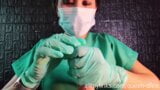 Ribete y sondeo por enfermera sádica con guantes de látex (dominafire) snapshot 8