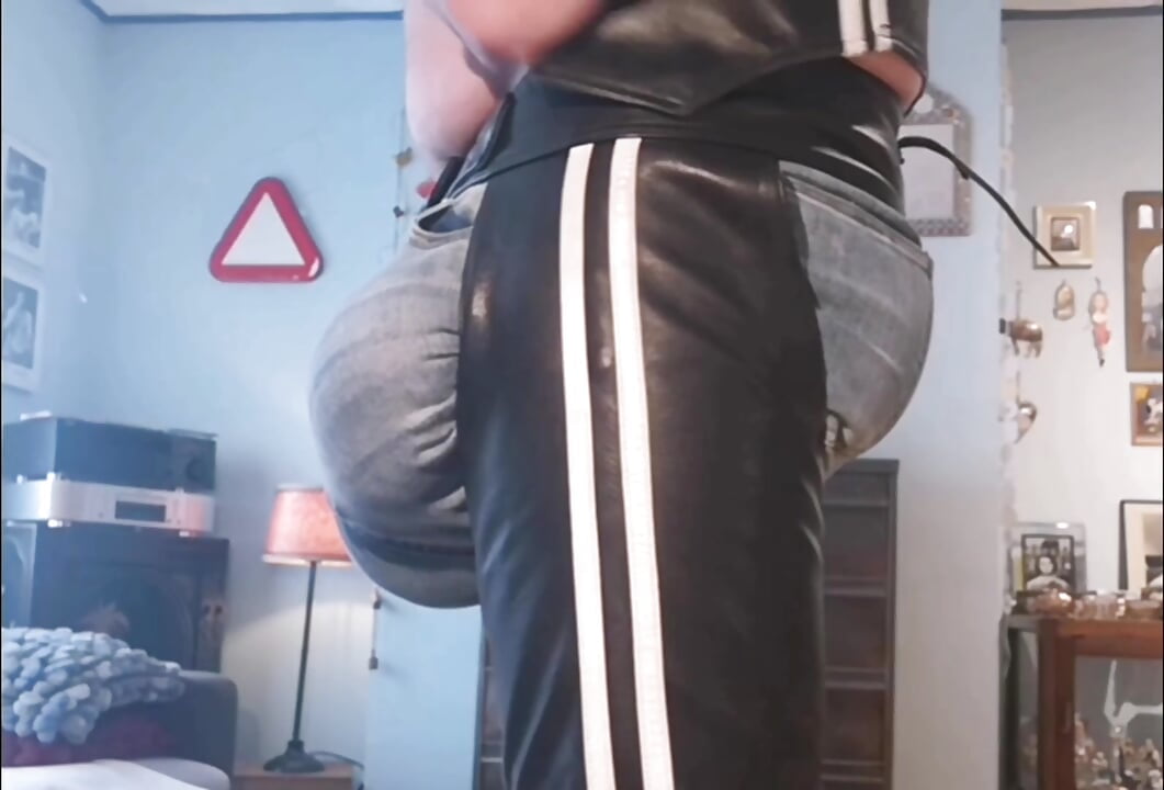 Jeans Bulge with Leather Chaps