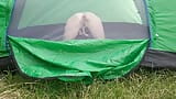 I spy on my stepsister masturbating in a tent outside and shaking with orgasm - Lesbian-illusion snapshot 3