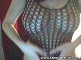 Check My MILF teasing her nipples in fishnet body stockings snapshot 3