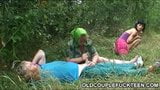 Threesome in a country garden snapshot 5