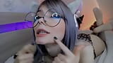 CAT GIRL WITH GLASSES BEGS YOU TO CUM ON HER SLOBBERY AHEGAO FACE snapshot 3