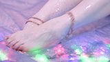 Barefoot pretty feet soles toes with glitter play snapshot 2