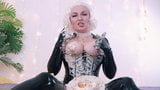 Giantess Food Fetish 4k latex BDSM FemDom POV Arya Grander snapshot 15