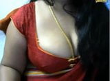 Sexy Telugu aunty boobs on cam with boyfriend snapshot 1