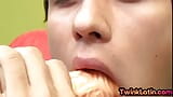 Latin dildo loving twink toys asshole in amateur solo video snapshot 1