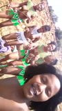 African girl takes a selfie with her busty topless friends snapshot 5