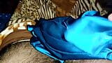 Cum on satin silky blue suit salwar of nurse (72) snapshot 10