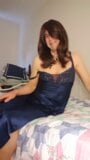 Live in Blue Satin Lingerie snapshot 3