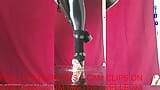 Mistress Elle wearing her studded boots grinds her slave's cock snapshot 6