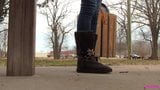 Chasity in Ugg boots shoeplay, Toms shoeplay snapshot 4