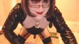 Pvc TGirl stroking and playing, I'd love you to watch me! snapshot 1